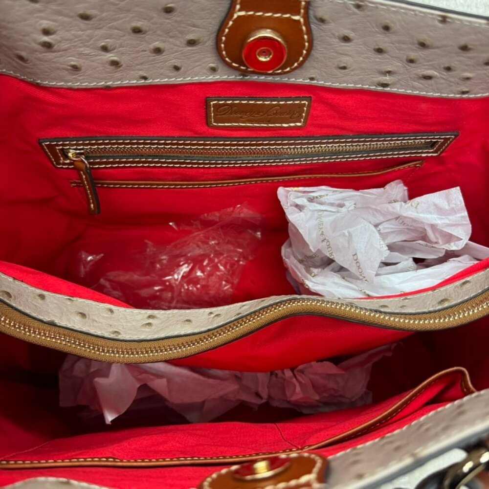 DOONEY & BOURKE - Tammy Tote Light Taupe Italian Leather Ostrich NEW $398 msrp - Picture 13 of 14